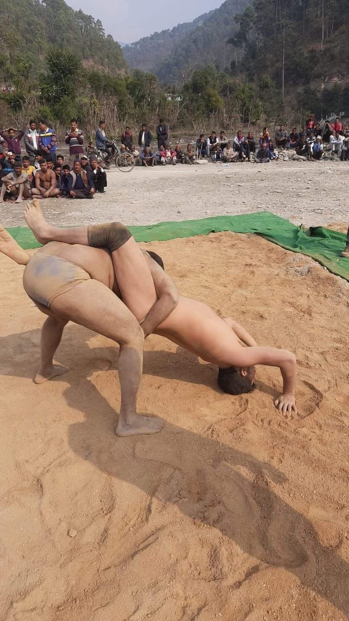 Nepal's Dev Thapa dominates in wrestling