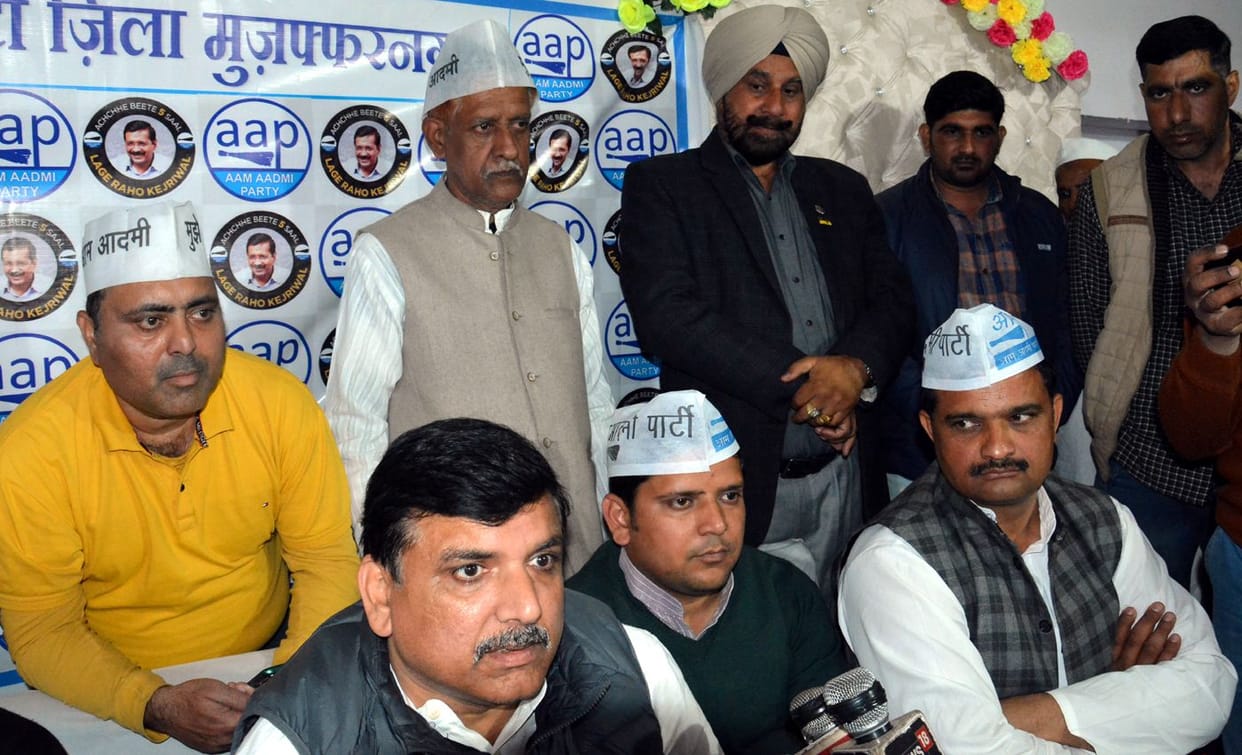 AAP party MP Sanjay Singh in Muzaffarnagar