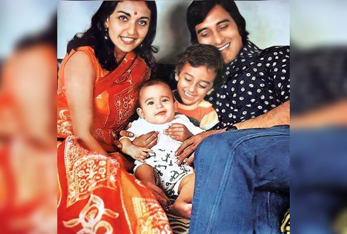 legendary actor vinod khanna photo with his first wife geetanjali and sons rahul khanna akshay khanna