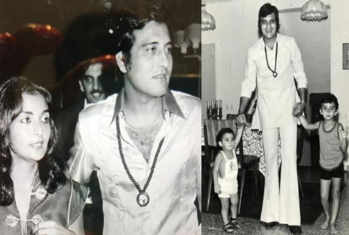 legendary actor vinod khanna photo with his first wife geetanjali and sons rahul khanna akshay khanna