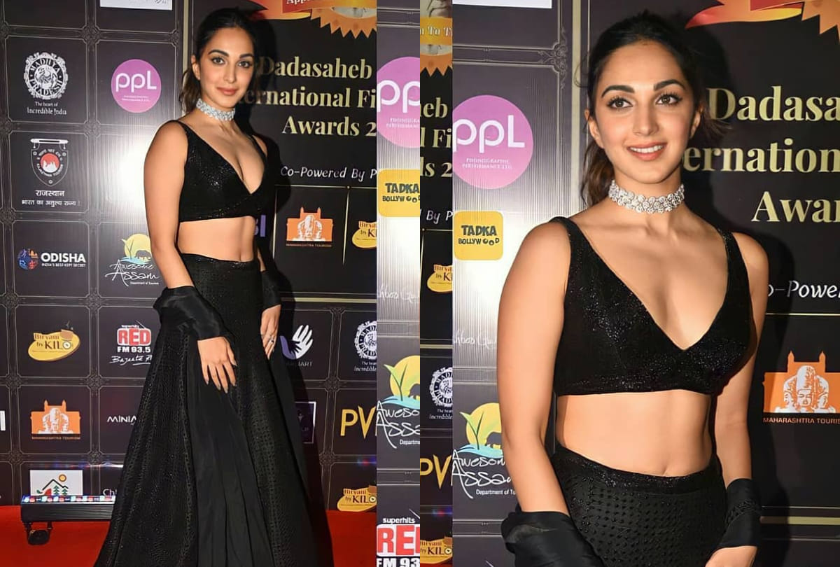 Kiara Advani in shimmery black lehenga for dada saheb Phalke international award 2021