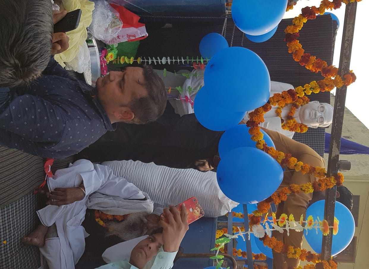 Ambedkar statue installed in village Bahadarpur
