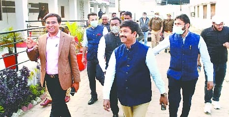 Review officers at airport security, flight preparations