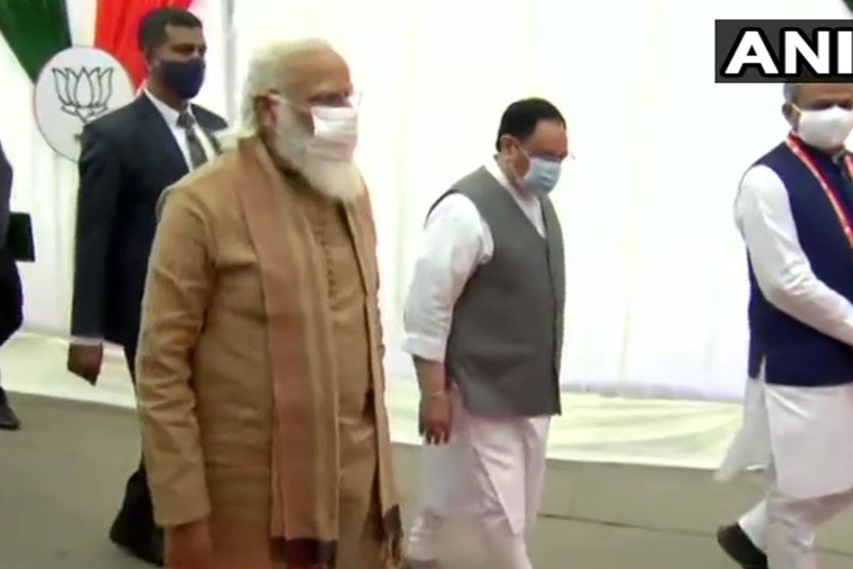 pm modi live updates addressing bjp office bearers amit shah jp nadda assembly elections farmers protest opposition