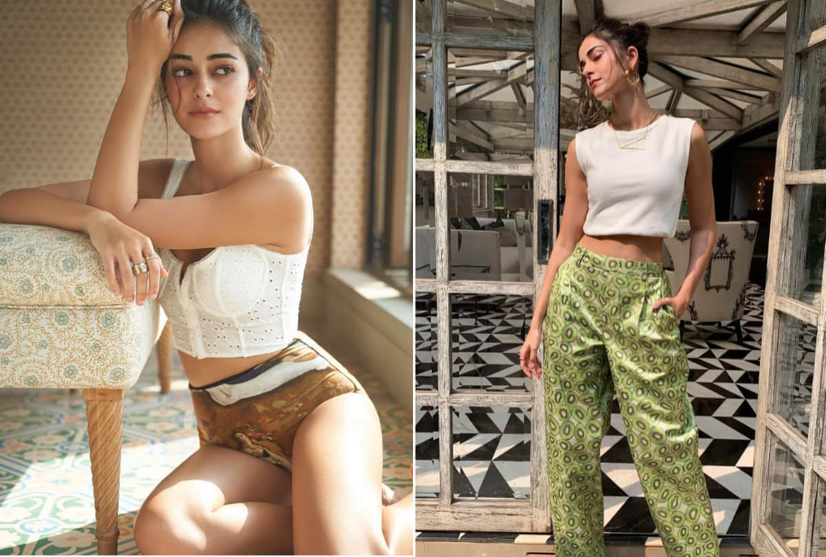 ananya pandey latest photoshoot in black and white swimwear