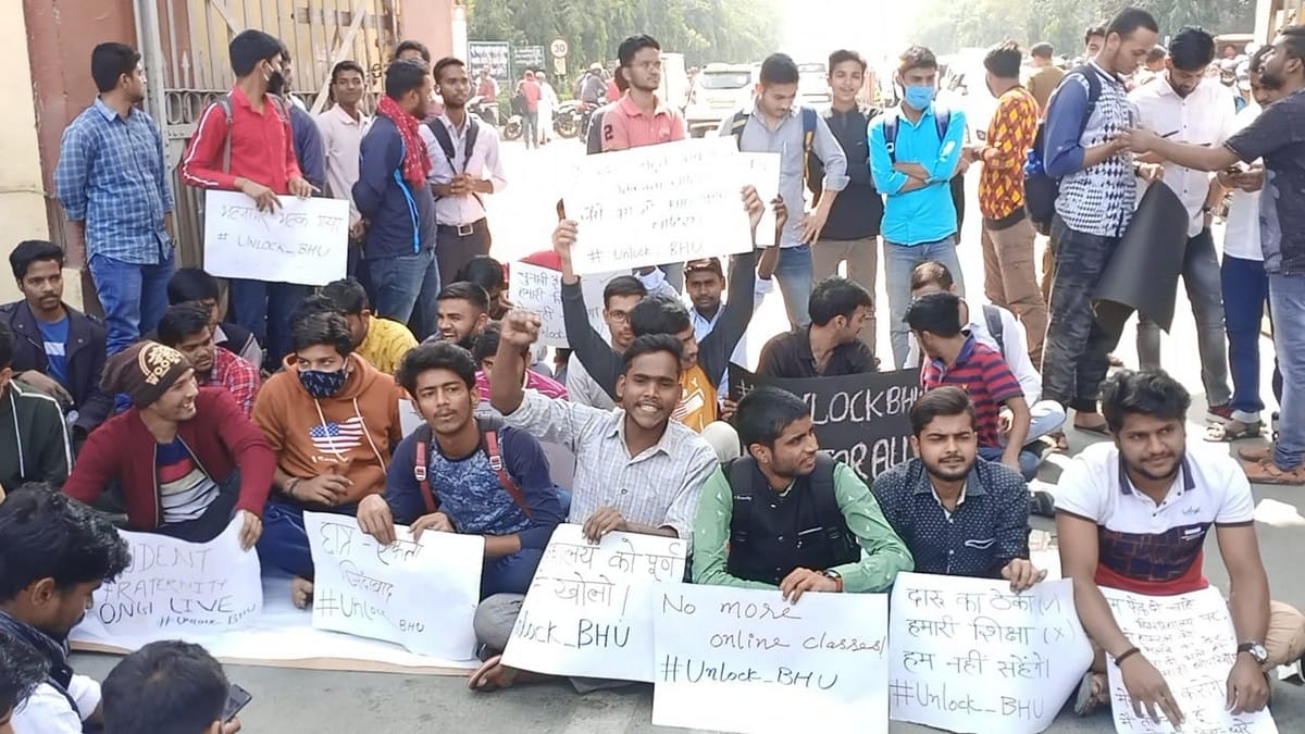 BHU students protest after university open for running all classes for students