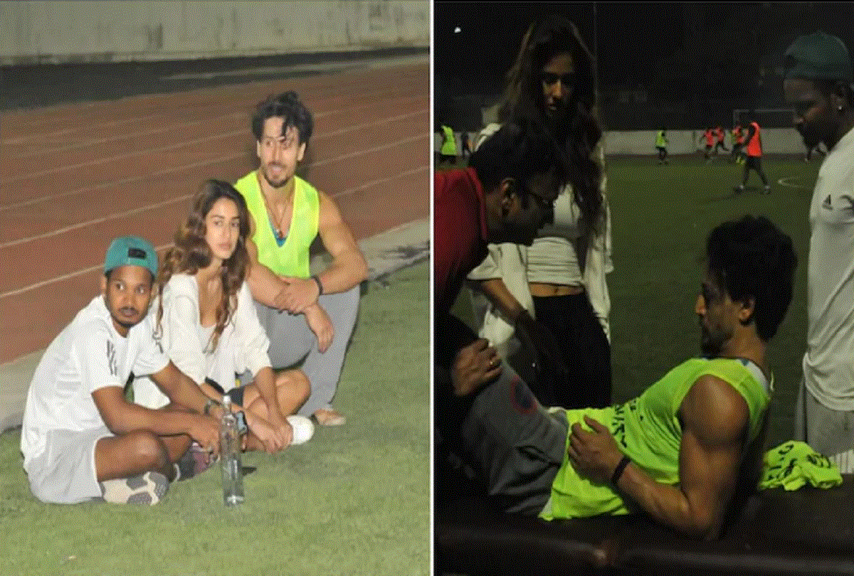 Disha Patani takes care of injured Tiger Shroff during a football match. See Pics