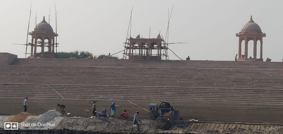 Markandeya Mahadev Temple Sangam Ghat construction work for beautification in varanasi