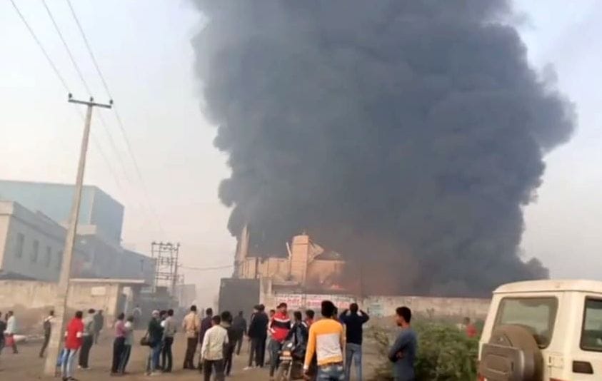 fire in two different company in faridabad