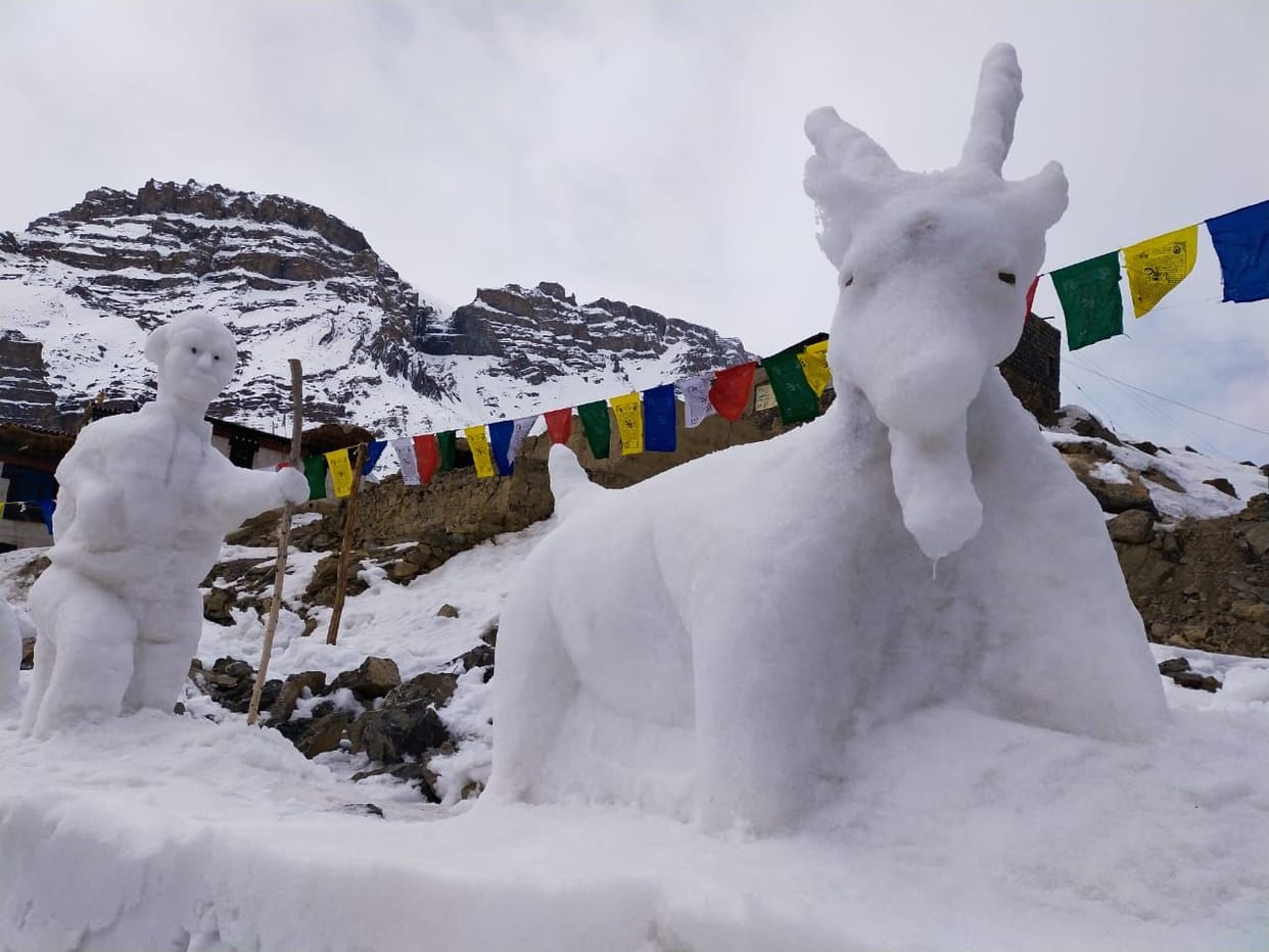 snow festival celebreted in kayato village kaza