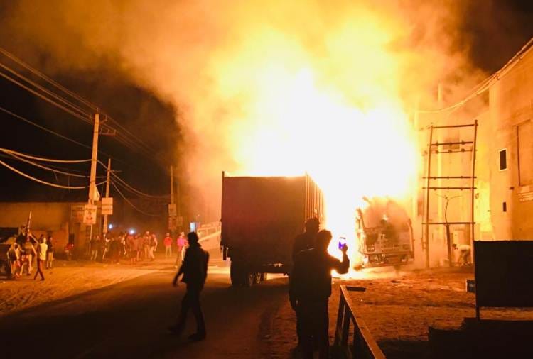 A Driver Burnt Alive in Collision Between Two Truck In Ludhiana