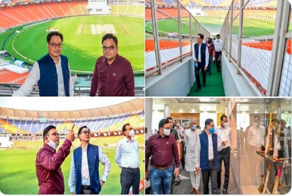 Ind vs Eng: Rijiju and Jay Shah visit mesmerising Hall of Fame zone at Motera Stadium