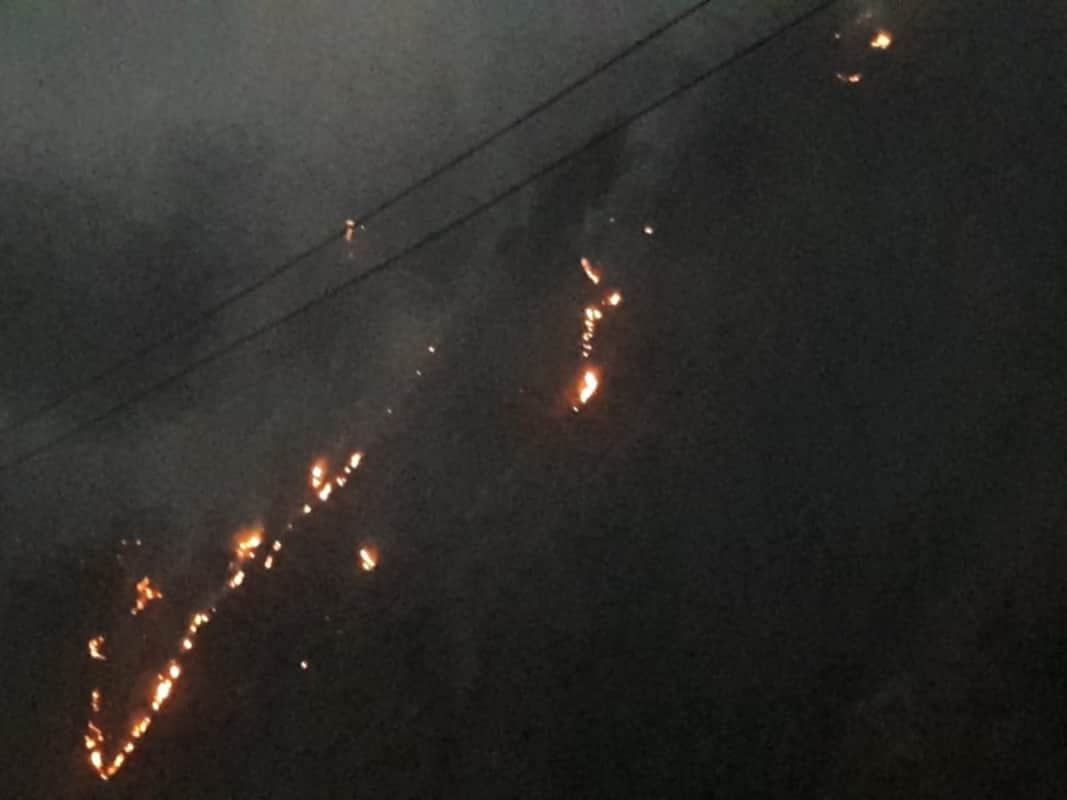 uttarakhand news : fire season, wildfire reaches near school and village in karanprayag
