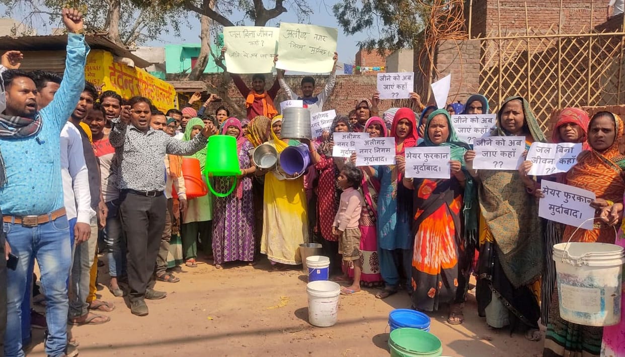 Protest for water in indranagar