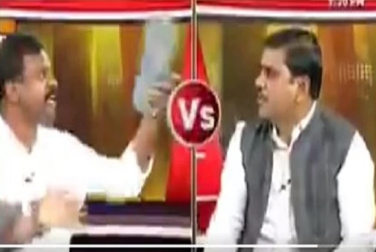 Bjp general secretary gets slapped during live tv debate Andra Pradesh