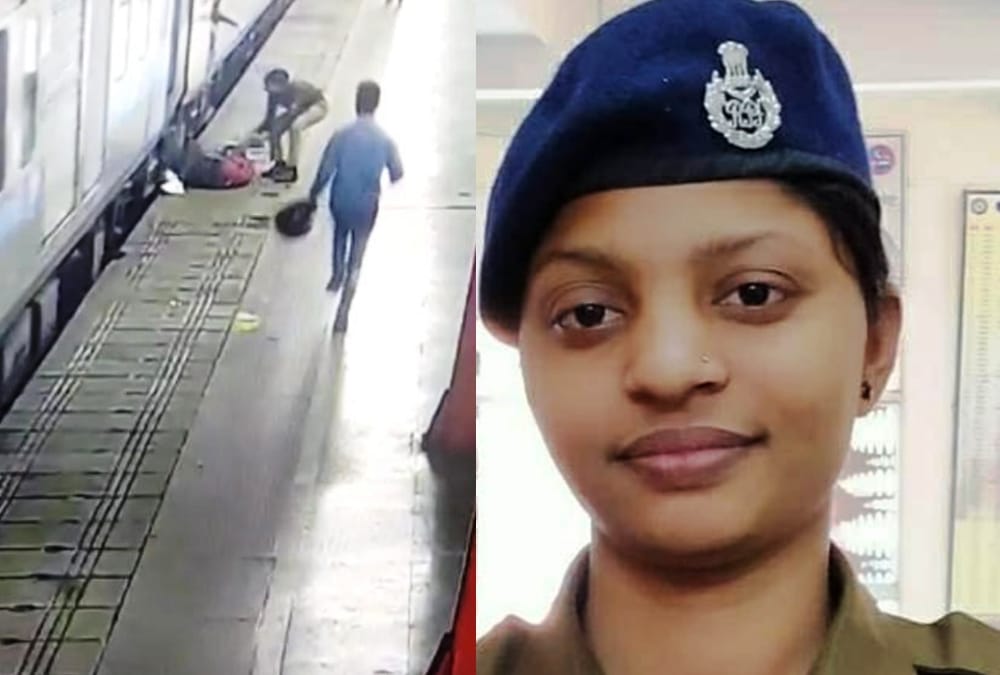 RPF employee saved the life of a girl on charbagh railway station.