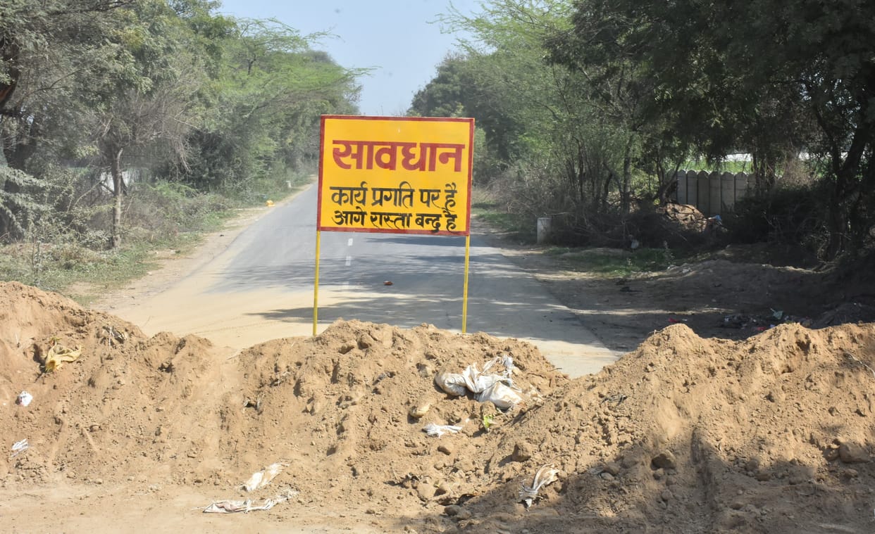 route diverson, bhiwani-maham road, overbridge construction
