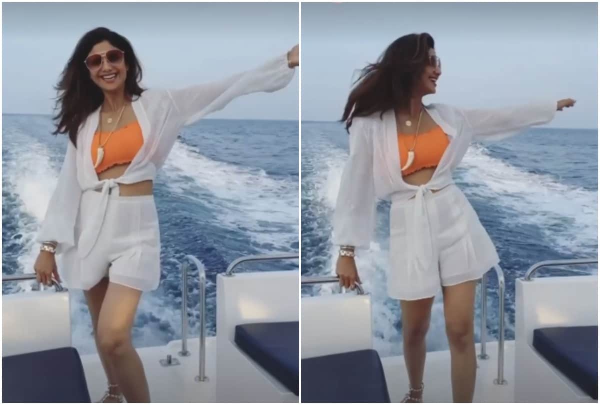 Shilpa Shetty Bikini Photos on Maldives Holiday: Shilpa Shetty raj kundra at Maldives vacation share pic in leopard print bikini