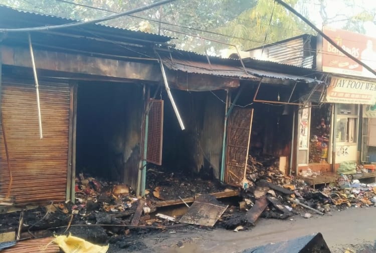 Fire in Manimajra khokha market  