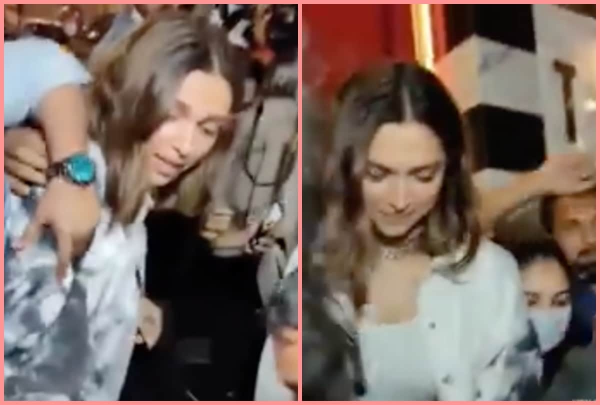 Deepika Padukone video viral when she stucked in crowd and a woman snatched her purse