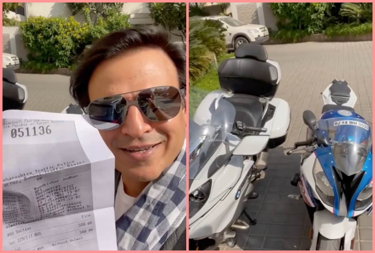 Vivek Oberoi shared his video how a waiter served him helmet instead of omelet after issuing challan by mumbai police