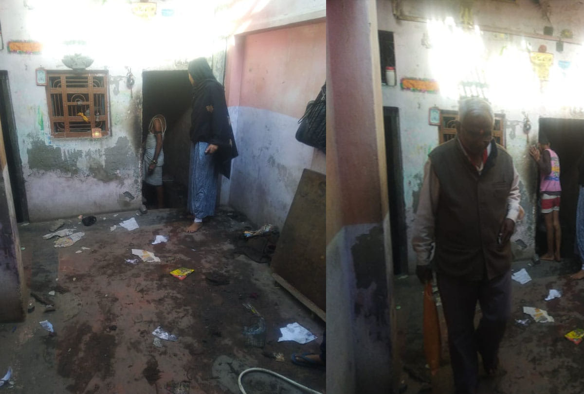 LPG cylinder burst after fire due to leakage
