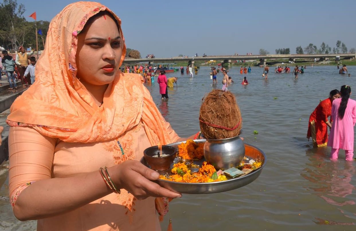 Devotees took a dip in the Ganges