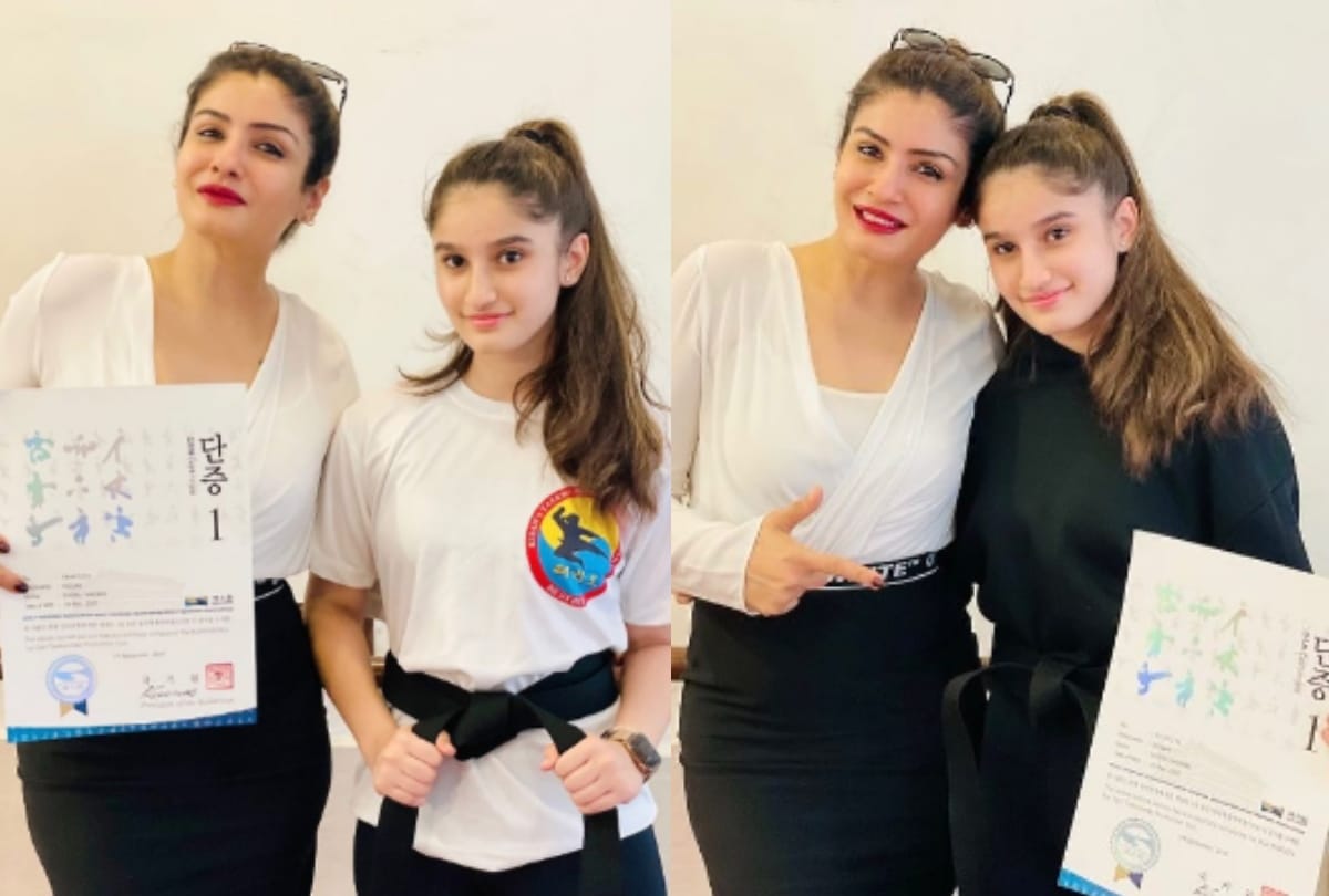 Raveena Tandon post her instagram to show off daughter rasha thadani achievement