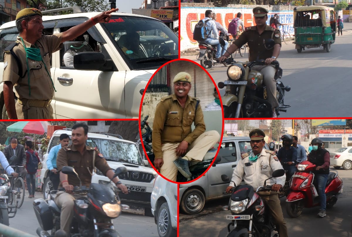 Even after knowing Covid 19 infection Police avoid mask in Gorakhpur