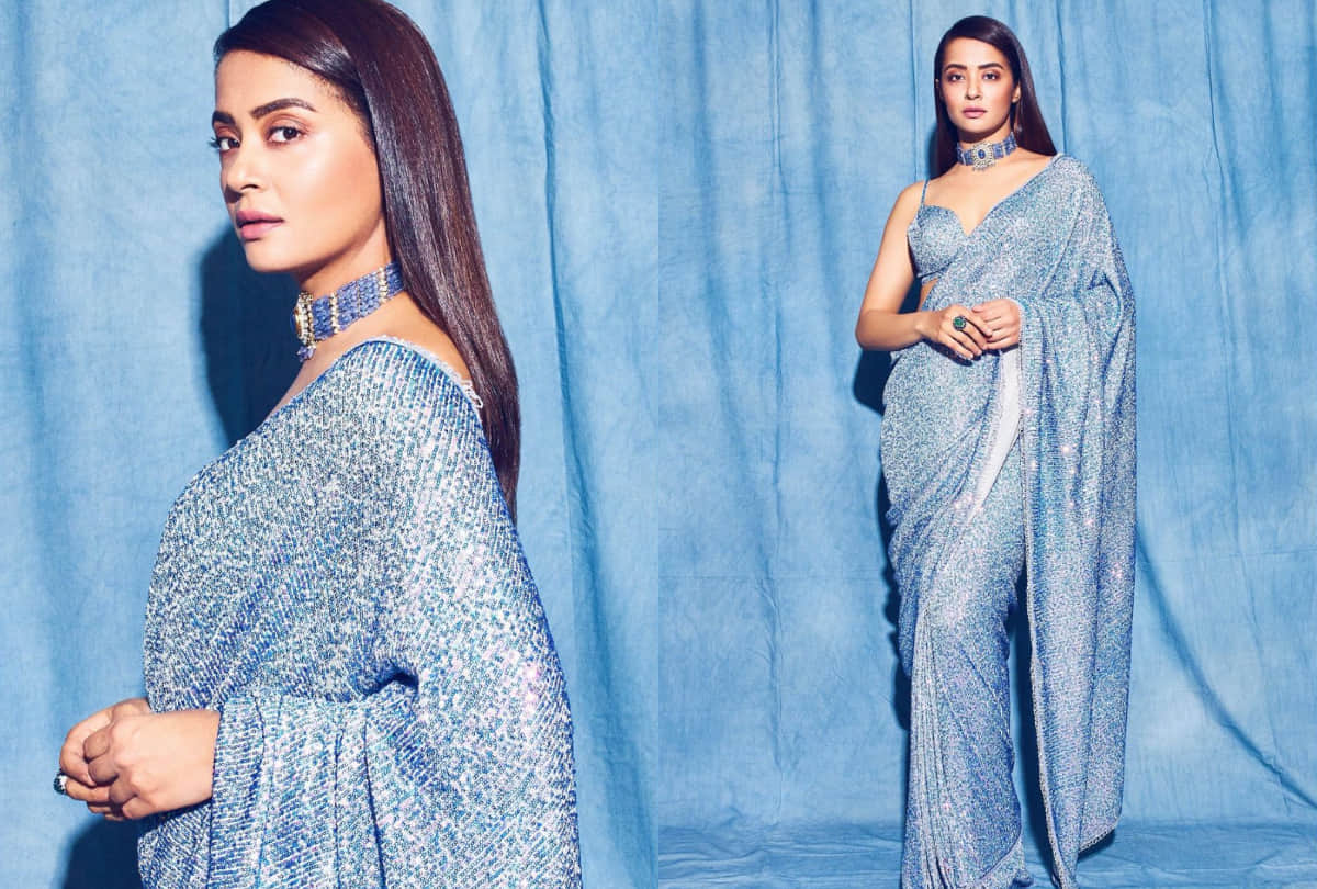 hate story 2 fame surveen chawla wearing sequin saree from neeta lulla