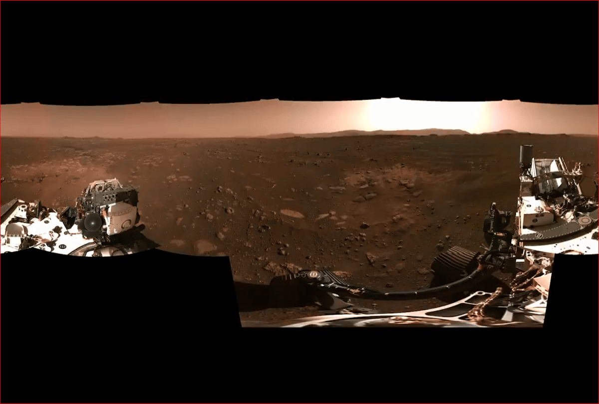 mars perseverance rover land on mars and nasa share a 360 degree panorama image here you see
