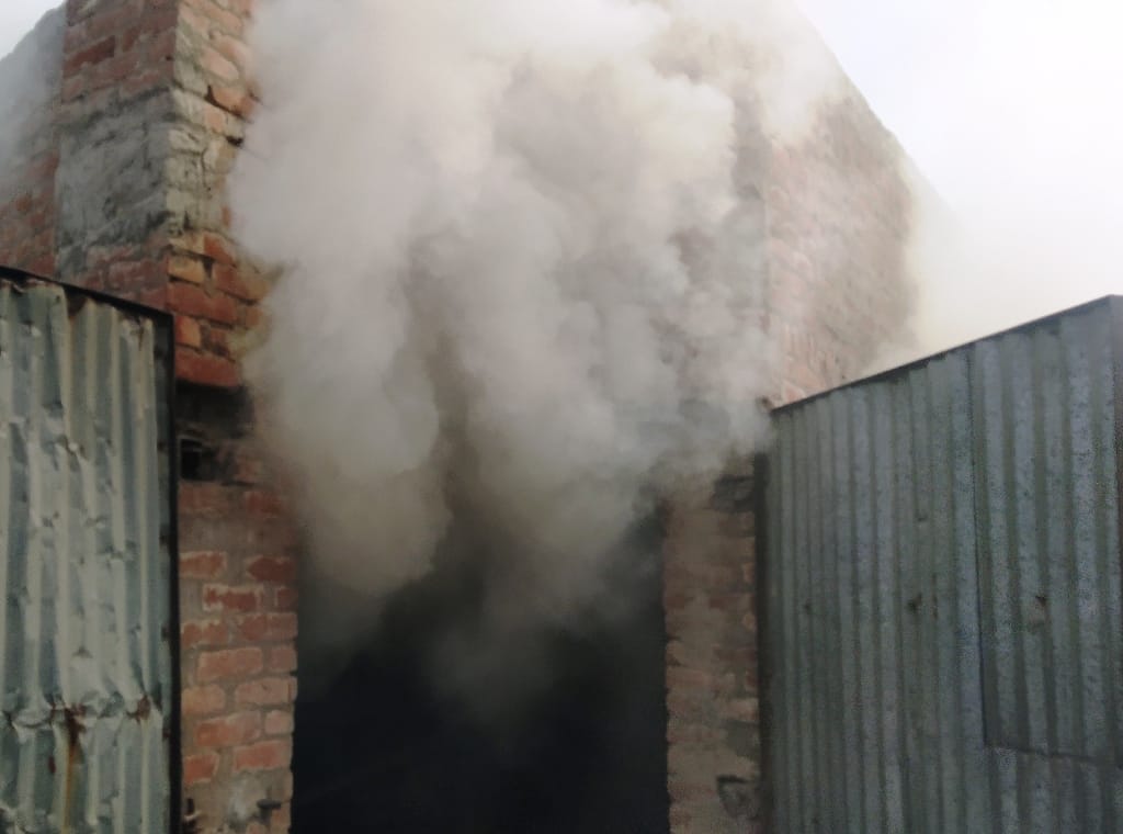 Cement pipe warehouse fire