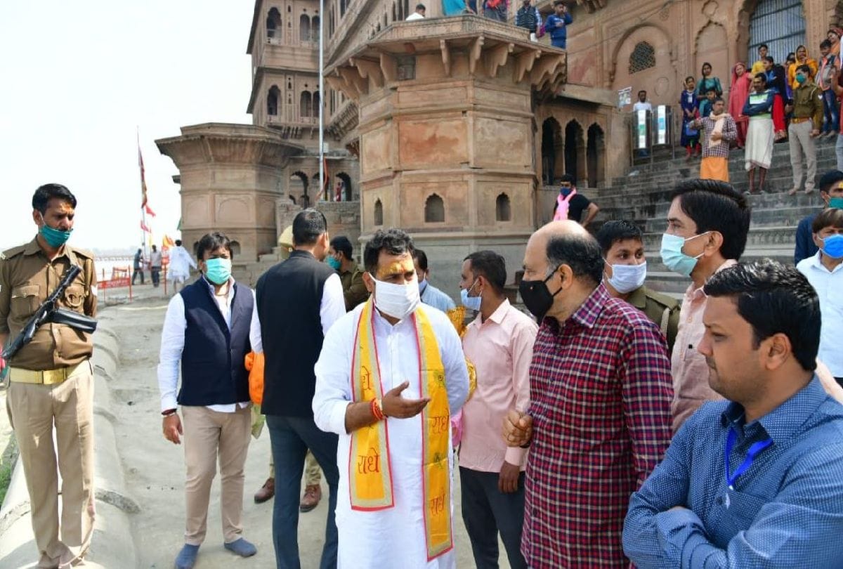 up energy minister Shrikant Sharma inspected Kumbh Mela site in vrindavan
