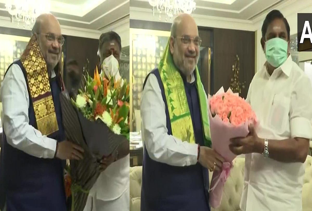 Home Minister Amit Shah meet Tamil Nadu cm Edappadi K Palaniswami and Deputy Chief Minister O Panneerselvam