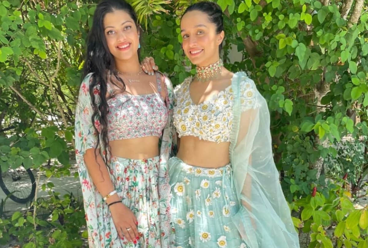 shraddha kapoor celebrates 34th birthday beach party in maldives wearing peach dress