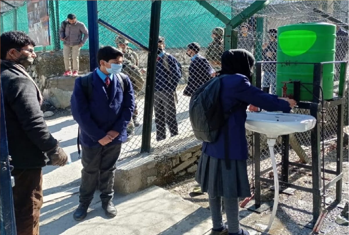 Jammu Kashmir Army Goodwill School Hajinar Reopens after Nationwide lockdown post Covid 19