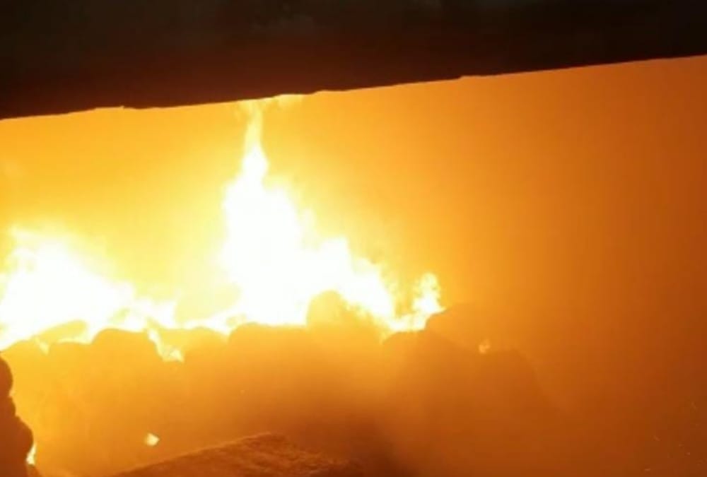 Fire broke out in a rice mill in Bahraich.
