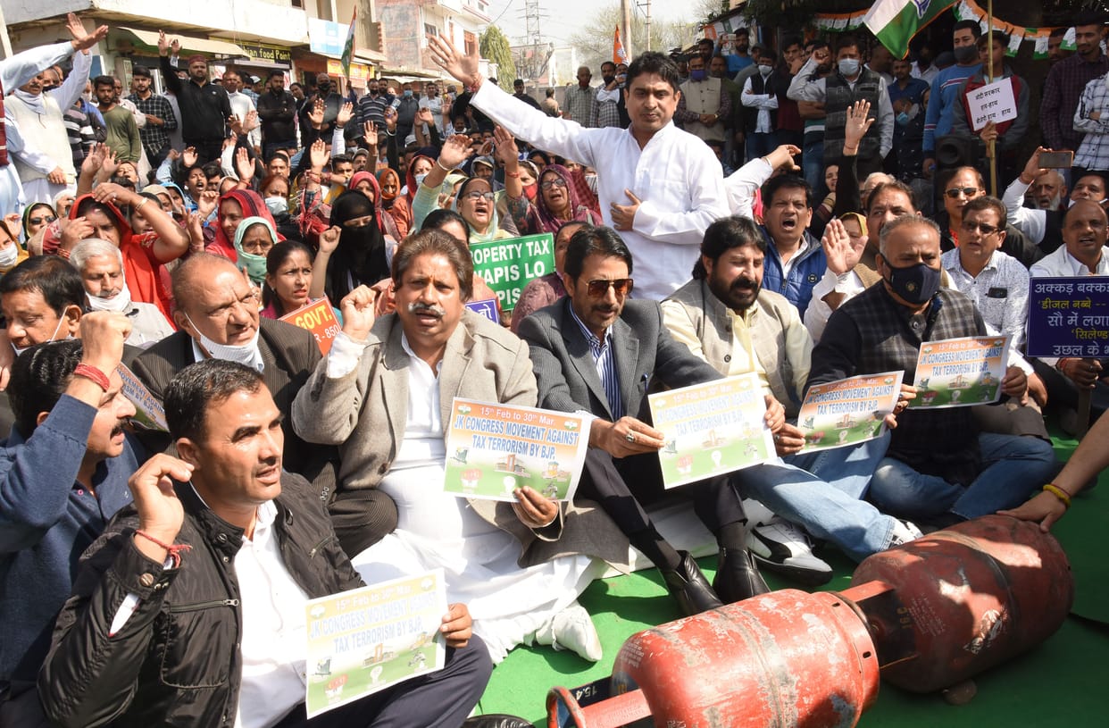 congress protest against govt, jammu news,