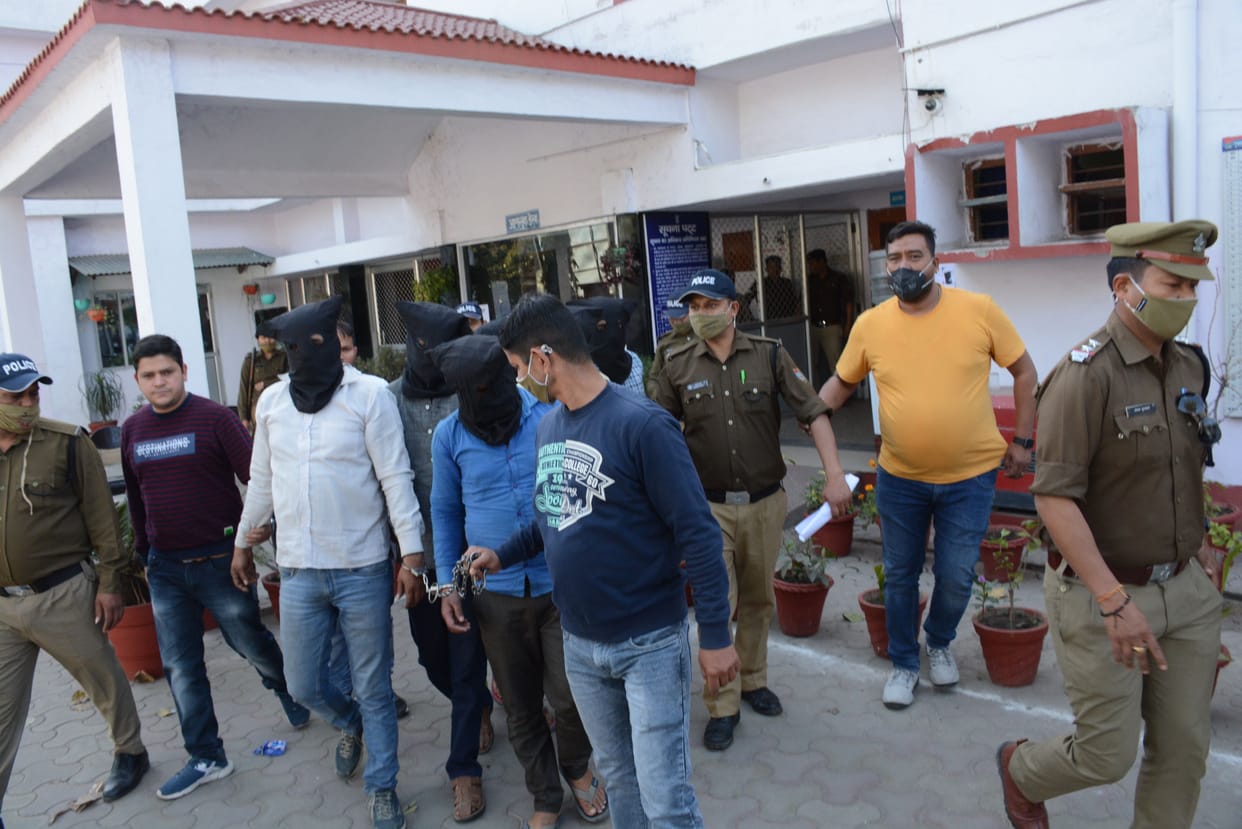 The transporter was looted by UP miscreants