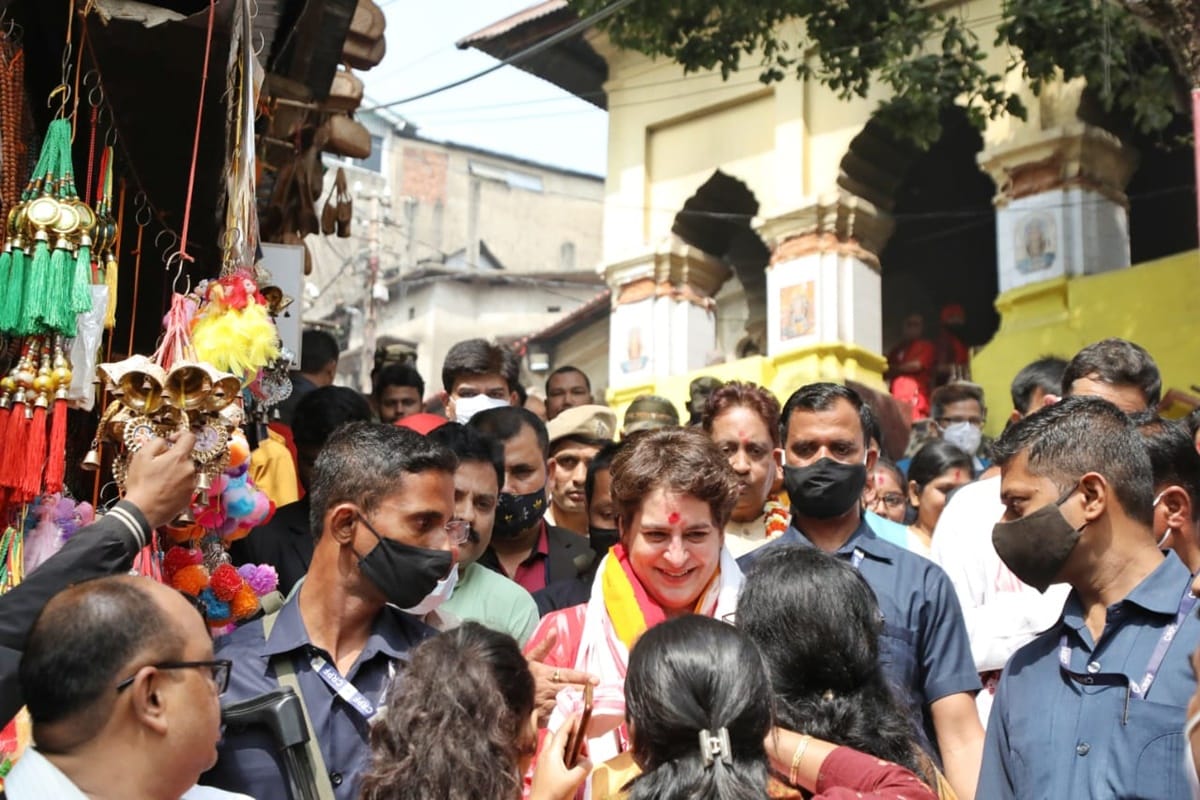 assam assembly election 2021 priyanka gandhi does pooja at kamakhya mandir dance with tribals unemployment congress bjp