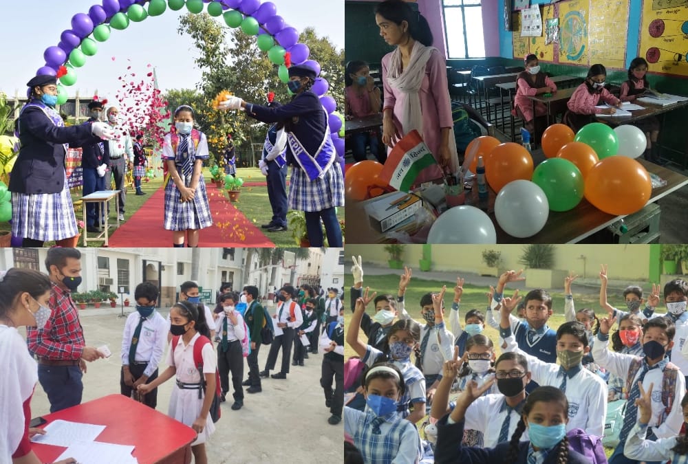School reopens in after 11 months in Uttar Pradesh.