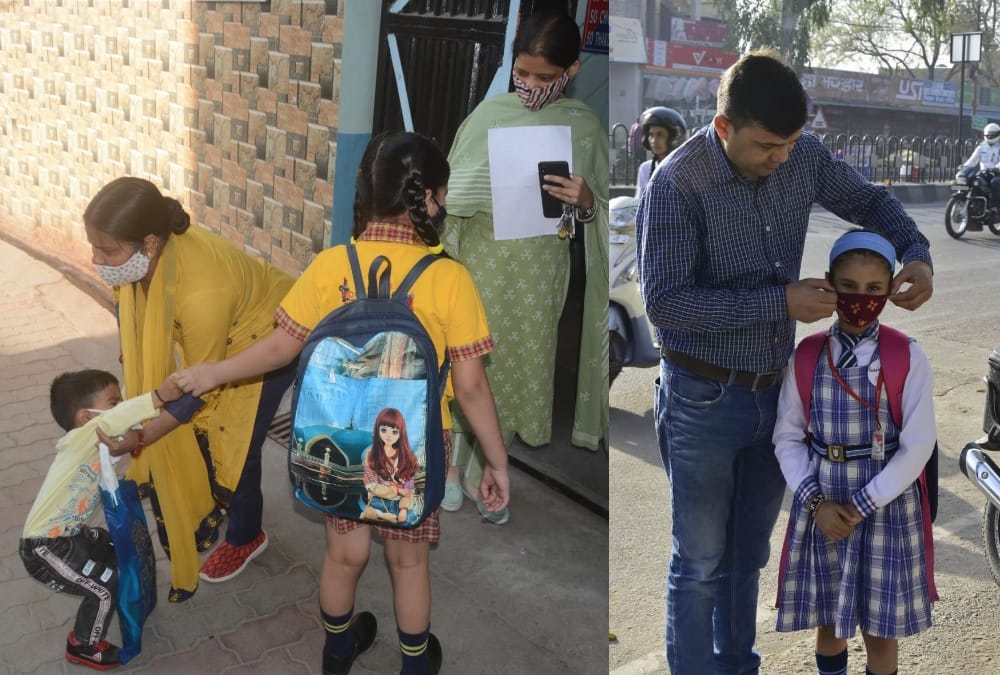 School reopens in after 11 months in Uttar Pradesh.