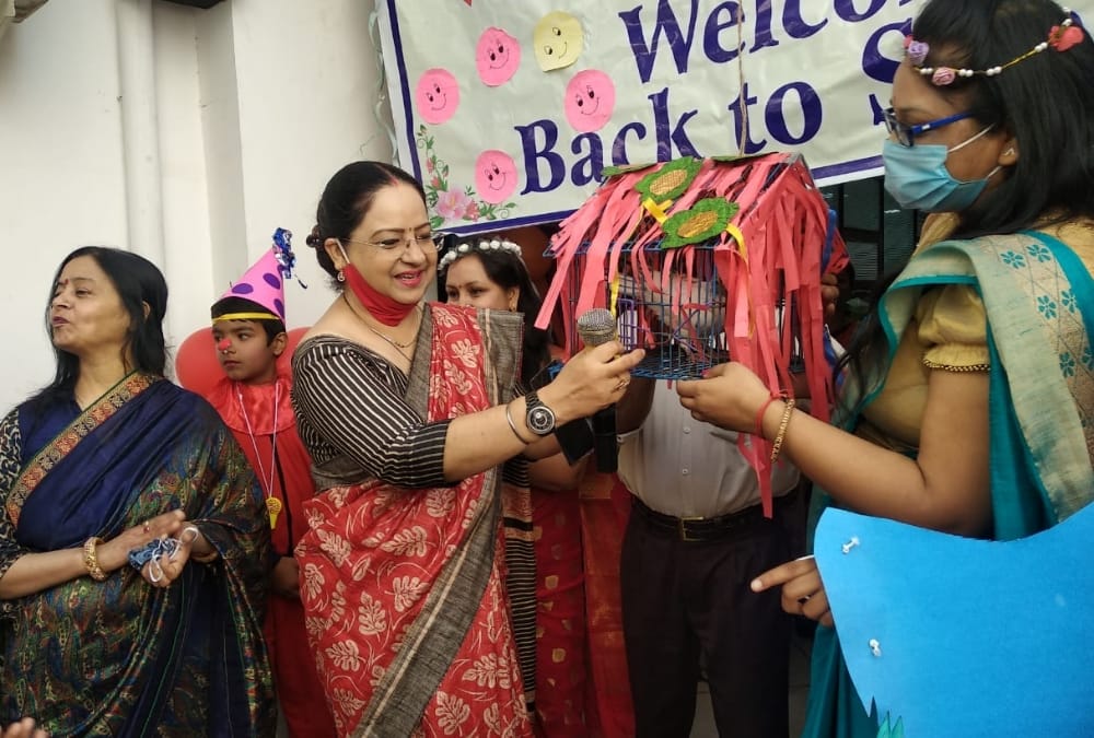 School reopens in after 11 months in Uttar Pradesh.