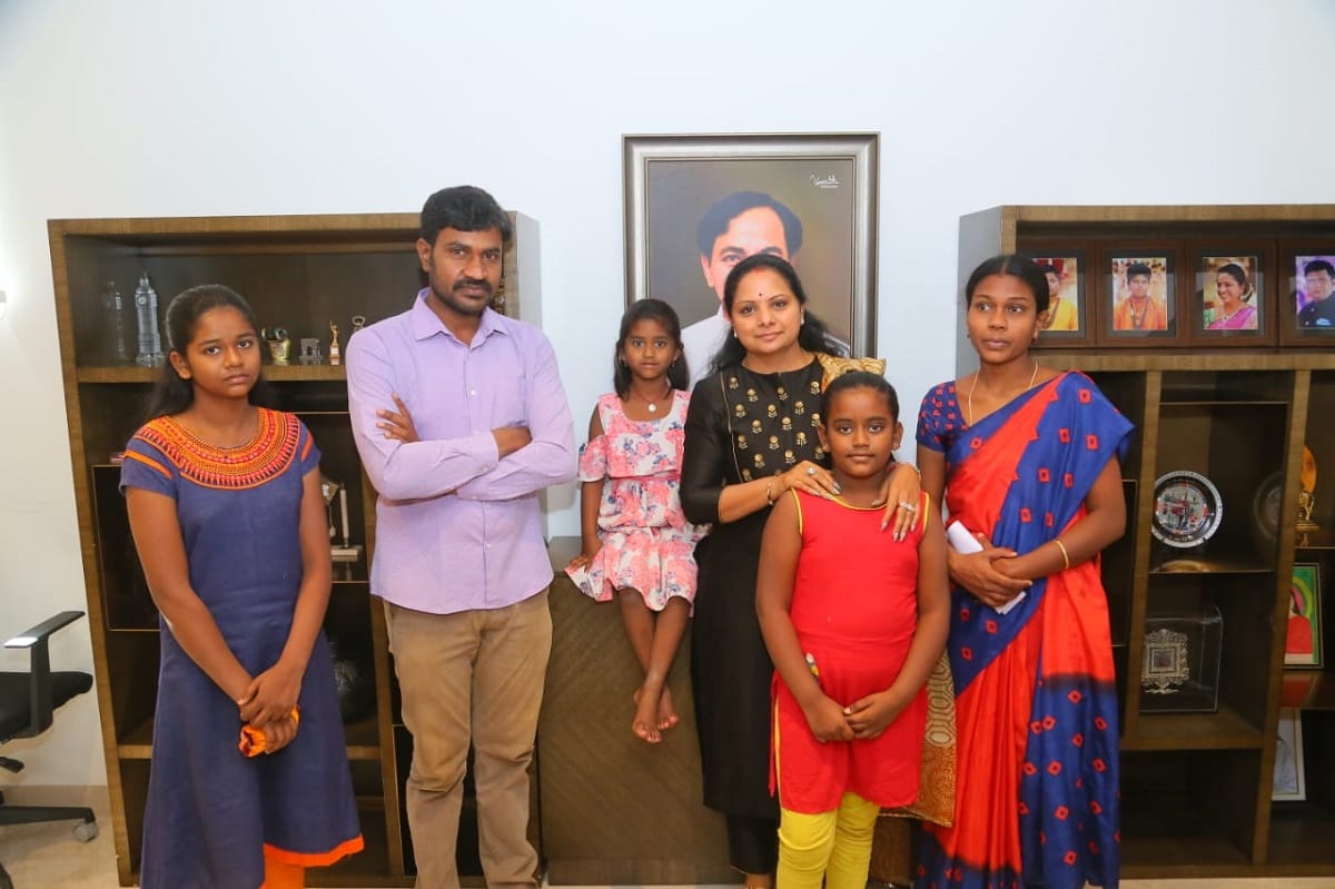 Telangana CM daughter K kavitha helped the family of Chandramohan who committed suicide by being trapped under the Chinese loan apps