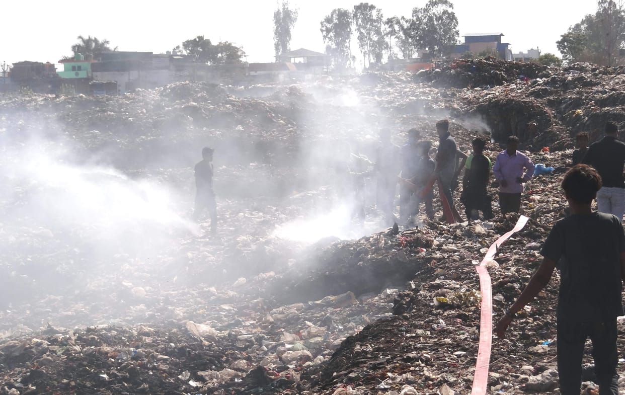 Fire on trunking ground