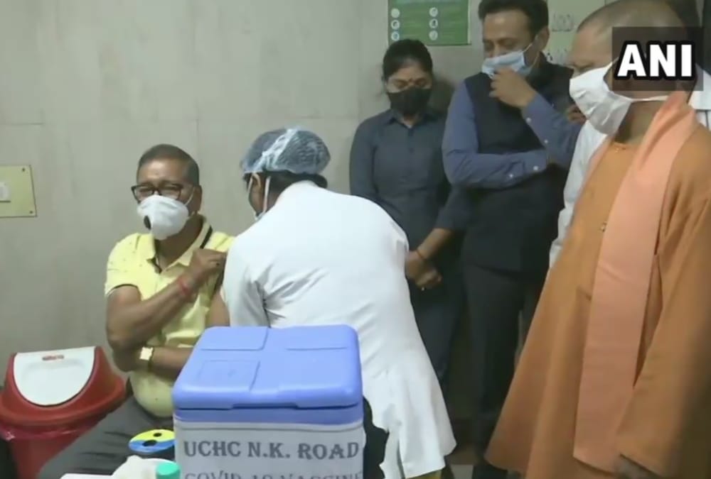 Vaccination starts for old people in Uttar Pradesh.