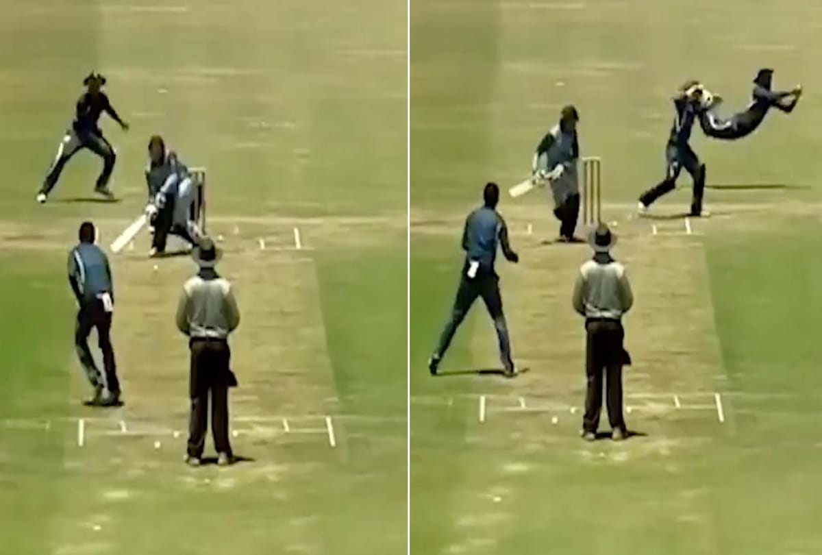 VIDEO: slip fielder shows superb anticipation to complete a catch at leg slip