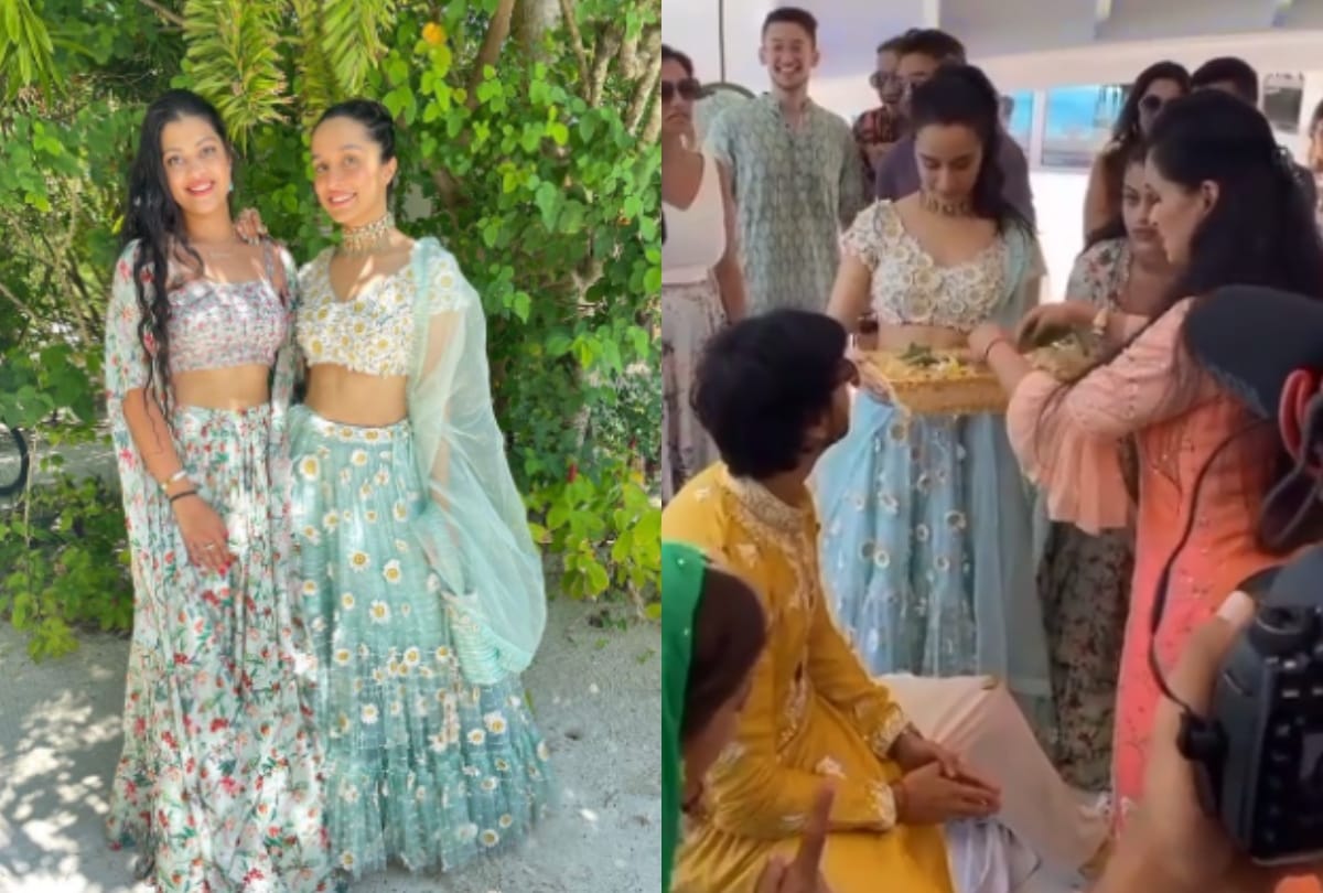 Shraddha Kapoor attends her cousin Priyaank Sharma's haldi ceremony in Maldives. Photos and Videos inside