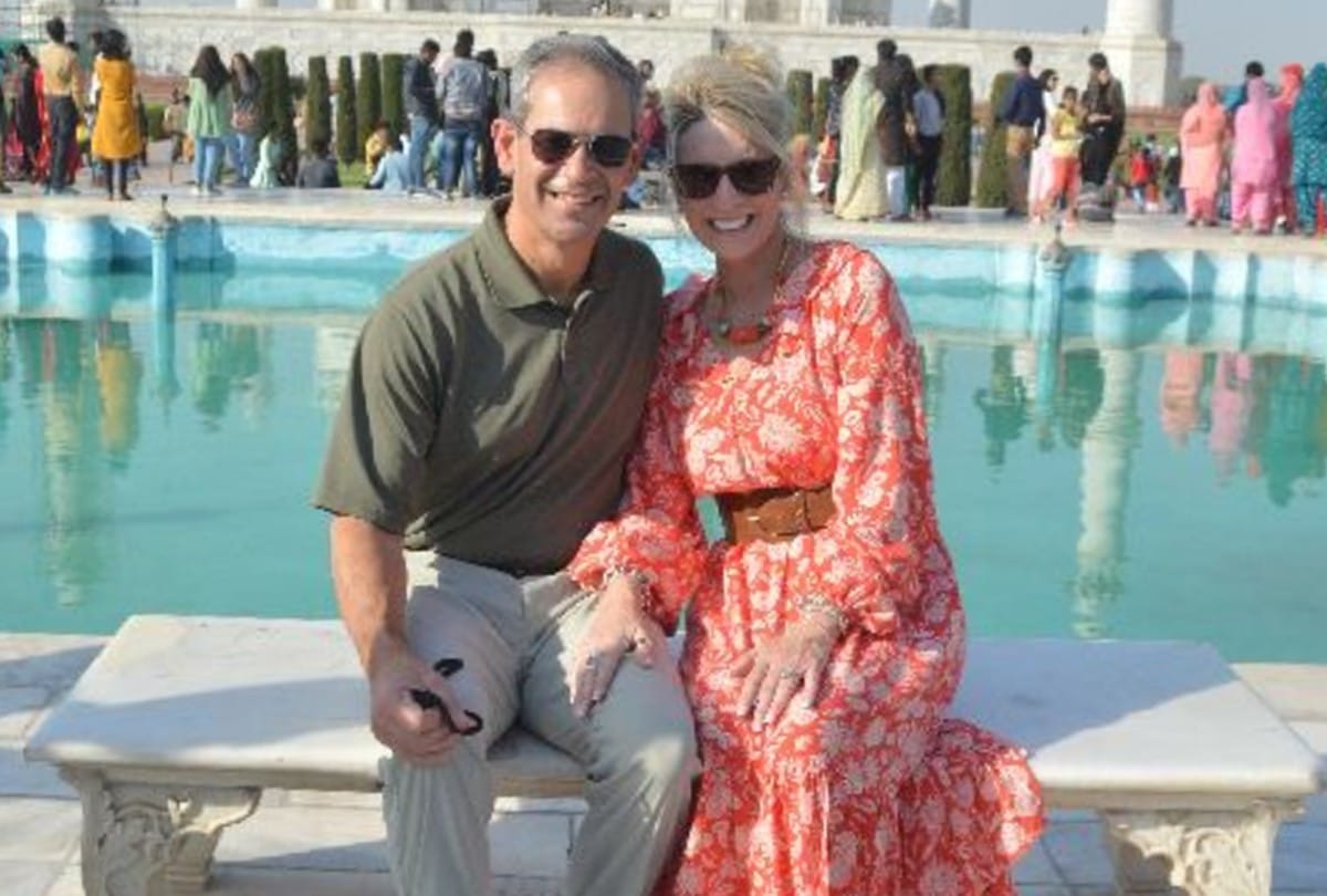 American Air Force Commander visit the Taj Mahal with his wife