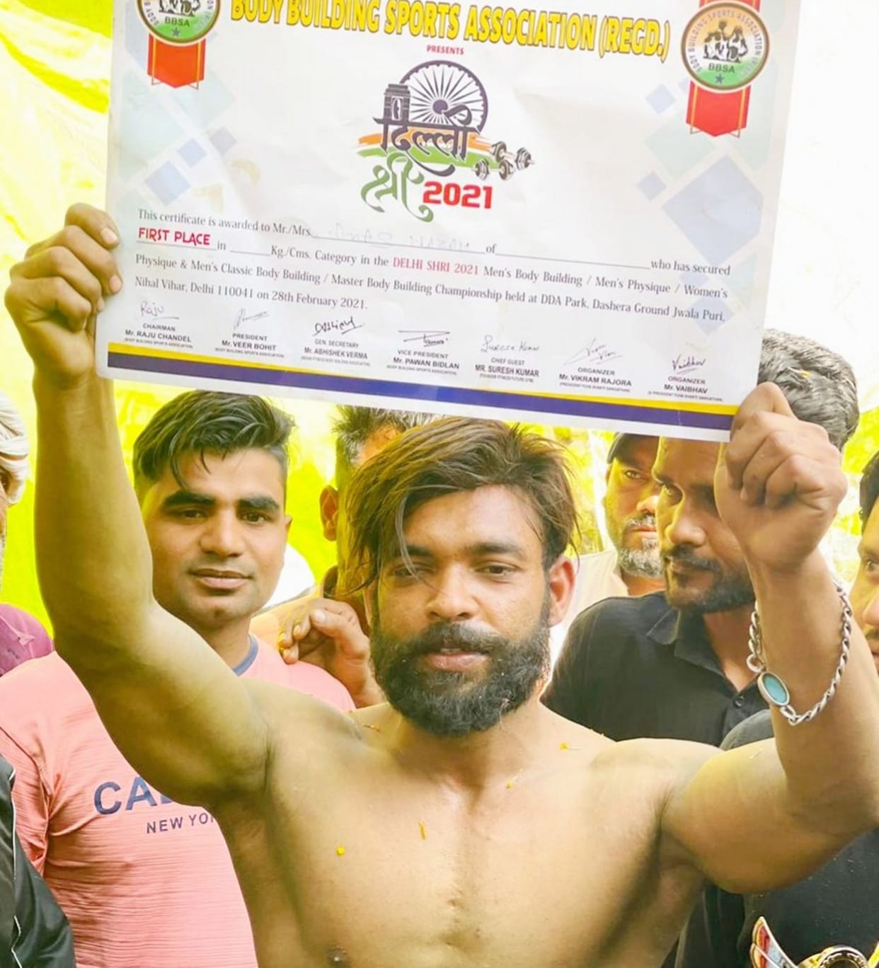 Anas won gold medal in body building